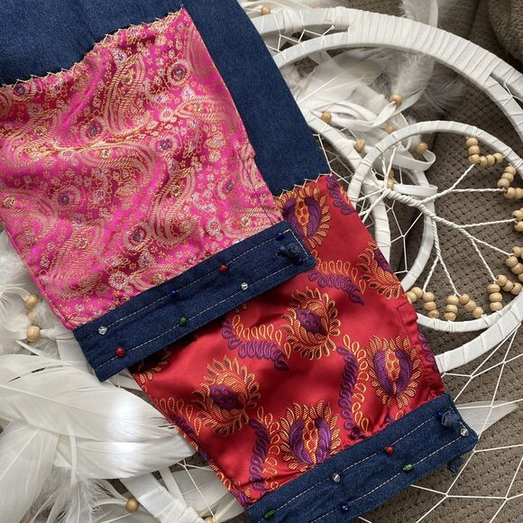 Sandy Starkman Vintage Multicolor Patch,Bead detail, Artsy, Lagenlook Jacket 1X - Picture 7 of 8